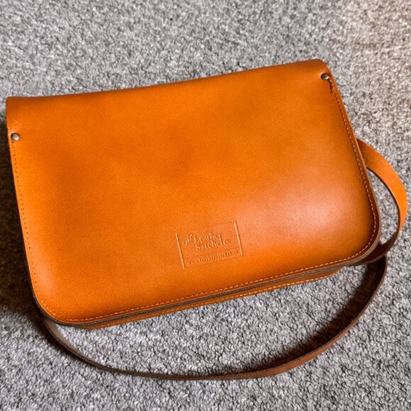 NWOT The Leather Satchel satchel bag in English mustard, 11 inch - Picture 2 of 3